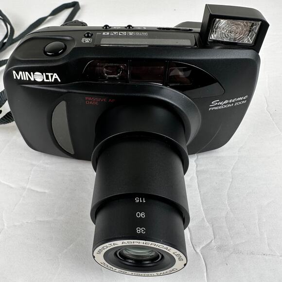 Minolta Supreme Freedom Zoom 35mm Film Camera Point & Shoot Case Tested Works - Picture 4 of 14